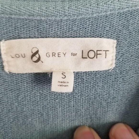 Lou & Grey Signature Soft Cozy Slate Blue Dress Stretch Jersey Knit Size Small - Picture 3 of 8